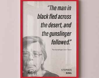 Stephen King Quote Wall Art | The Dark Tower Quote Poster, Quote Print, Quote Art, Book Quote, Canvas Wall Art, Book Lover Gift