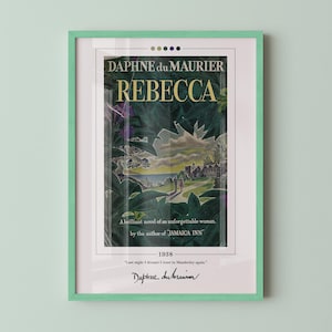 Rebecca Book Cover Poster | Daphne du Maurier, Rebecca Poster, Rebecca Print, Book Posters, Book Art, Canvas Wall Art, Book Lover Gift