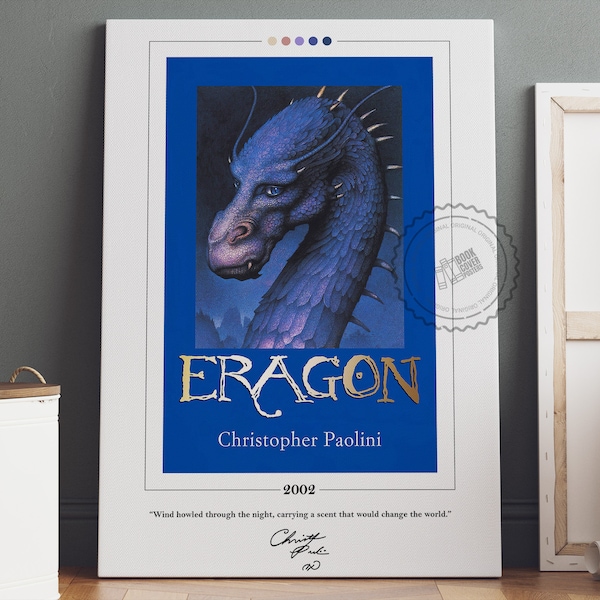 Eragon Book Cover Poster | Christopher Paolini, Eragon Poster, Eragon Print, Book Posters, Canvas Wall Art, Book Art, Book Lover Gift