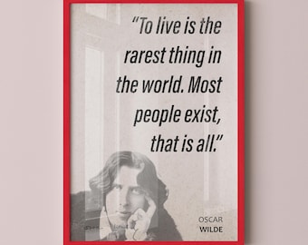 Oscar Wilde Quote Wall Art | "People Exist" Quote Poster, Quote Print, Quote Art, Book Quote, Canvas Wall Art, Book Lover Gift