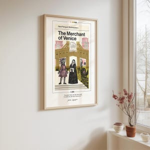 The Merchant of Venice Book Cover Poster | William Shakespeare, The Merchant of Venice Poster, Book Poster, Canvas Wall Art, Book Lover Gift image 6