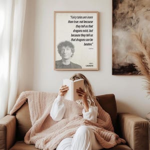 Neil Gaiman Quote Wall Art | Coraline Quote Poster, Quote Print, Quote Art, Book Quote, Canvas Wall Art, Book Lover Gift image 6