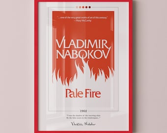 Blasses Feuer Buchcover Poster | vladimir Nabokov, helles Feuer Poster, helles Feuer Druck, Buch Poster, Leinwand Wandkunst, Buchkunst, Geschenk für Buchliebhaber