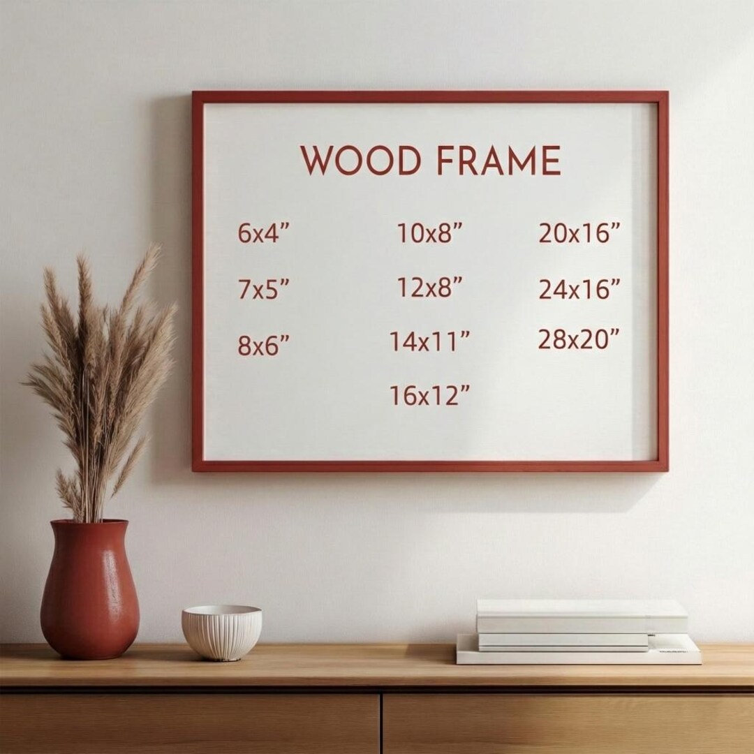Horizontal Red Wood Frame With 9 Colors, Wood Picture Frame, Photo ...