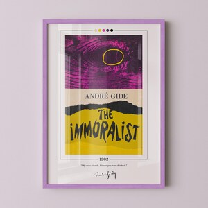 The Immoralist Book Cover Poster | Andre Gide, The Immoralist Poster, The Immoralist Print, Book Posters, Canvas Wall Art, Book Lover Gift