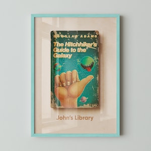 The Hitchhiker's Guide to the Galaxy Custom Library Wall Art, Personalized Book Cover Poster, Library Decor, Book Lover Gift, Literary Gifts