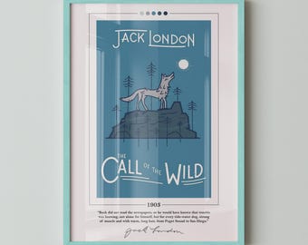 The Call of the Wild Book Cover Poster | Jack London, The Call of the Wild Poster, Book Posters, Canvas Wall Art, Book Art, Book Lover Gift