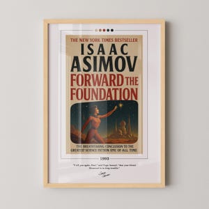 Póster de portada del libro "Adelante, la Fundación" / Isaac Asimov, Pósters de libros, Arte literario, Lienzos decorativos, Regalos para amantes de los libros, Regalos literarios