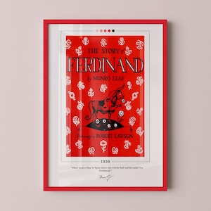 The Story of Ferdinand Book Cover Poster | Munro Leaf, The Story of Ferdinand Poster, Book Posters, Canvas Wall Art, Book Lover Gift