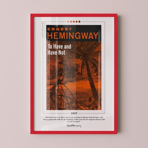 To Have and Have Not Book Cover Poster | Ernest Hemingway, Book Posters, Book Prints, Book Art, Book Lover Gifts, Bookish Gifts