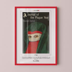 A Journal of the Plague Year Book Cover Poster | Daniel Defoe, A Journal of the Plague Year Poster, Book Posters, Book Art, Book Lover Gift