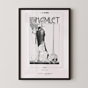 Hamlet Book Cover Poster | William Shakespeare, Hamlet Poster, Hamlet Print, Book Posters, Canvas Wall Art, Book Art, Book Lover Gift