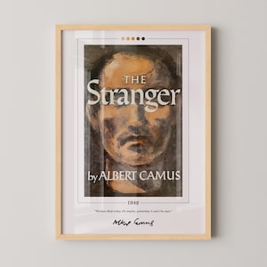 The Stranger Book Cover Poster | Albert Camus, The Stranger Poster, The Stranger Print, Book Posters, Canvas Wall Art, Book Lover Gift