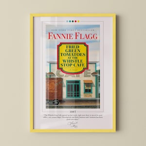 Fried Green Tomatoes at the Whistle Stop Cafe Book Cover Poster | Fannie Flagg, Book Posters, Canvas Wall Art, Book Art, Book Lover Gift