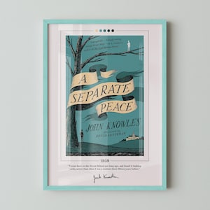 Póster de portada del libro "Una paz separada" / John Knowles, póster de "Una paz separada", pósteres de libros, arte mural en lienzo, arte literario, regalo para amantes de la lectura