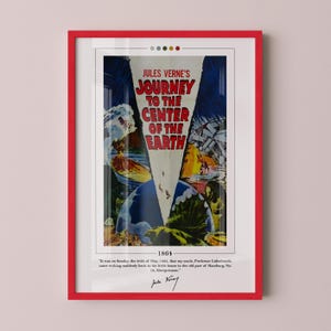 Journey to the Center of the Earth Book Cover Poster | Jules Verne, Journey to the Center of the Earth Poster, Book Posters, Canvas Wall Art