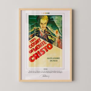 The Count of Monte Cristo Book Cover Poster | Alexandre Dumas, The Count of Monte Cristo Poster, Book Posters, Book Art, Canvas Print