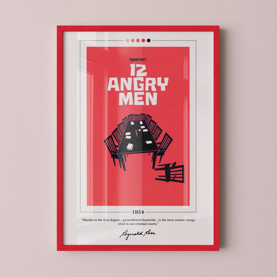 12 Angry Men Book Cover Poster | Reginald Rose, 12 Angry Men Poster, 12 ...