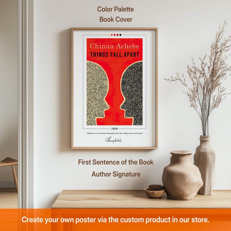 Things Fall Apart Book Cover Poster | Chinua Achebe, Things Fall Apart ...