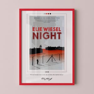 Night Book Cover Poster | Elie Wiesel, Night Poster, Night Print, Book Posters, Book Art, Canvas Wall Art, Book Art, Book Lover Gift