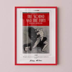 The Sound and the Fury Book Cover Poster | William Faulkner, The Sound and the Fury Poster, Book Posters, Canvas Wall Art, Book Lover Gift