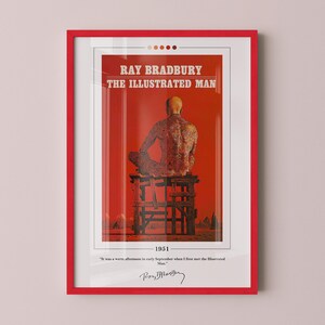 The Illustrated Man Book Cover Poster | Ray Bradbury, The Illustrated Man Poster, Book Posters, Canvas Wall Art, Book Art, Book Lover Gift