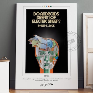 Träumen Androiden von elektrischen Schafen Buchcover Poster | Prince K. Dick, Do Androids Dream of Electric Sheep Poster, Buchposter, Leinwanddruck