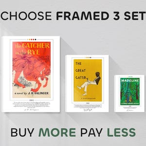 Choose Your Framed Book Cover Posters Set of 3 | Book Posters, Book Prints, Canvas Wall Art, Book Art, Book Lover Gift, Bookish Gifts