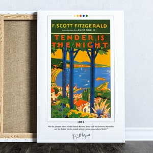 Tenera è la notte Poster di copertina del libro / F. Scott Fitzgerald, Tenera è la notte Poster, Poster di libri, Arte della parete su tela, Regalo per gli amanti dei libri