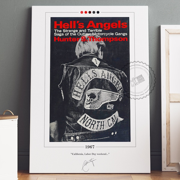 Affiche de couverture du livre Hell’s Angels | Hunter S. Thompson, Affiche Hell’s Angels, Hell’s Angels Print, Affiches de livres, Art du livre, Cadeau d’amateur de livres