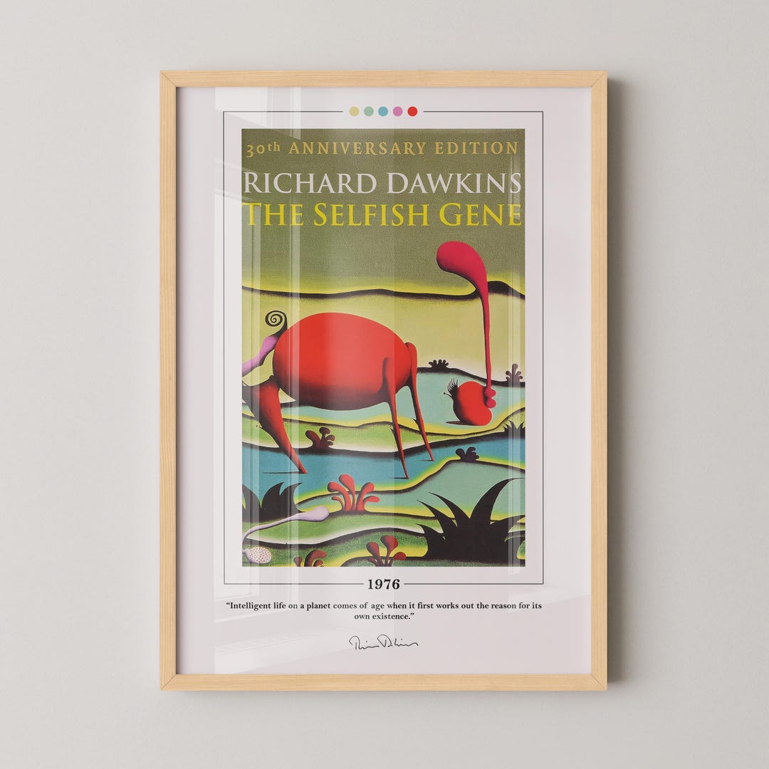 The Selfish Gene Book Cover Poster | Richard Dawkins, the Selfish Gene ...