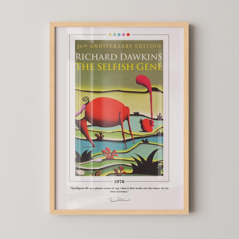 The Selfish Gene Book Cover Poster | Richard Dawkins, the Selfish Gene ...