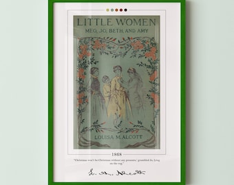 Little Women Book Cover Poster | Louisa May Alcott, Little Women Poster, Little Women Print, Book Posters, Canvas Wall Art, Book Lover Gift