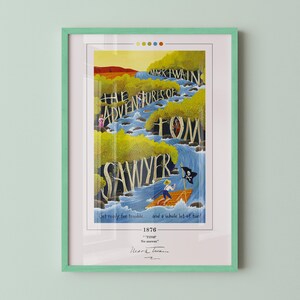 The Adventures of Tom Sawyer Book Cover Poster | Mark Twain, The Adventures of Tom Sawyer Poster, Book Posters, Canvas Wall Art, Book Art