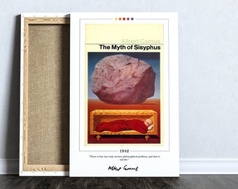 The Myth of Sisyphus Book Cover Poster | Albert Camus, Myth of Sisyphus Poster, Myth of Sisyphus Print, Book Posters, Book Art, Canvas Print