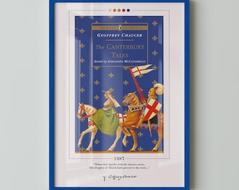 The Canterbury Tales Buch Cover Poster | Geoffrey Chaucer, The Canterbury Tales Poster, Buch Poster, Leinwand Wandkunst, Geschenk für Buchliebhaber