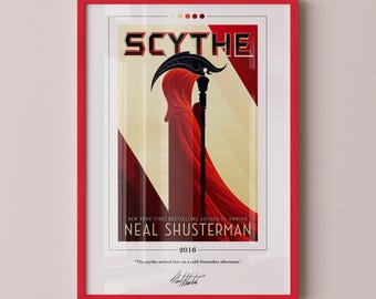 Scythe Book Cover Poster | Neal Shusterman, Scythe Poster, Scythe Print, Book Posters, Canvas Wall Art, Book Art, Book Lover Gift