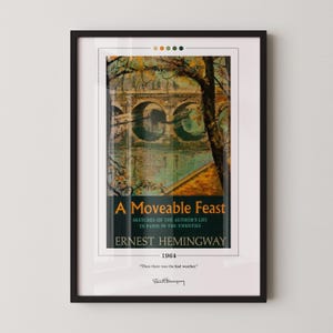 A Moveable Feast Book Cover Poster | Ernest Hemingway, Book Posters, Book Prints, Book Art, Book Lover Gifts, Bookish Gifts