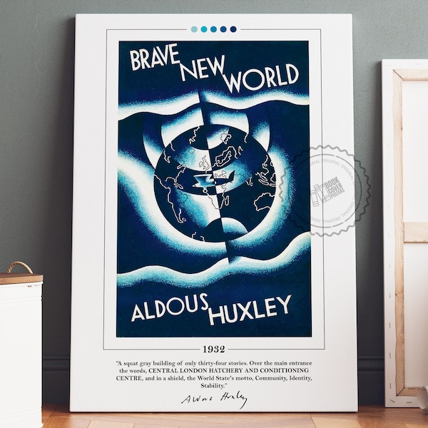 Brave New World Book Cover Poster | Aldous Huxley, Brave New World Poster, Brave New World Print, Book Posters, Book Prints, Canvas Wall Art