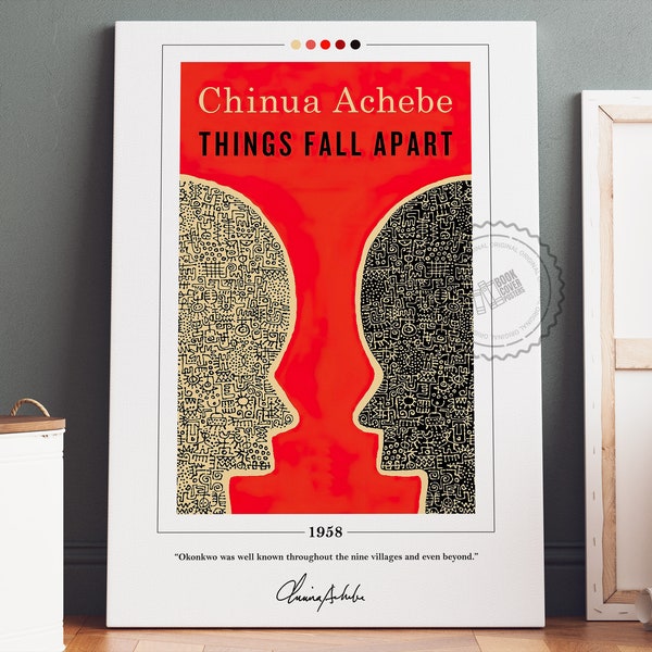 Dinge Fallen auseinander Buchcover Poster | Chinua Achebe, Things Fall Apart Poster, Buch Poster, Buchkunst, Leinwand Wandkunst, Buchliebhaber Geschenk