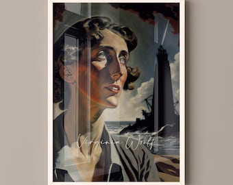 Virginia Woolf Poster auf Leinwand | Virginia Woolf Leinwanddruck, Virginia Woolf Druck, Buch Poster, Buchkunst, Geschenk für Buchliebhaber