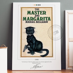 Poster di copertina del libro Il Maestro e Margherita / Mikhail Bulgakov, Poster del Maestro e Margherita, Poster di libri, Stampa su tela, Regalo per gli amanti dei libri