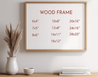 Horizontal Natural Wood Frame with 9 Colors, Wood Picture Frame, Photo Frame, Diploma Frame, 8x10 Frame, Black Frame, White Frame, Red Frame