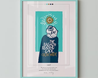 Póster de portada del libro "La balada de la cárcel de Reading" / Oscar Wilde, póster de "La balada de la cárcel de Reading", pósteres de libros, impresión en lienzo, regalo para amantes de la lectura