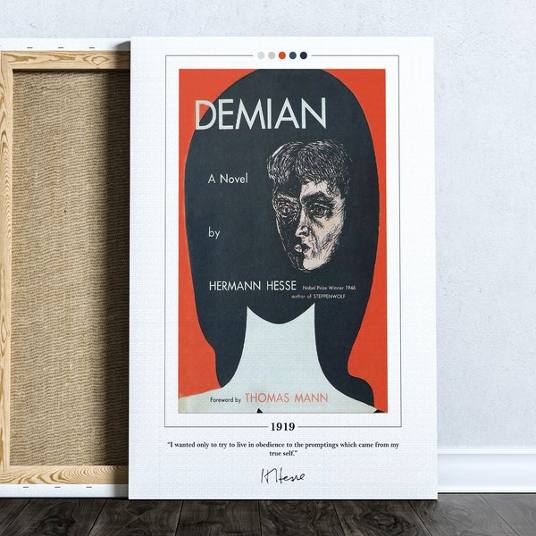 Affiche de couverture du livre Demian | Hermann Hesse, Affiche Demian, Impression Demian, Affiches de livres, Art du livre, Art mural sur toile, Cadeau d’amateur de livres