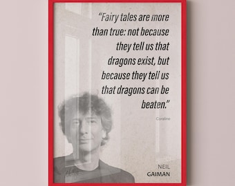 Neil Gaiman Quote Wall Art | Coraline Quote Poster, Quote Print, Quote Art, Book Quote, Canvas Wall Art, Book Lover Gift