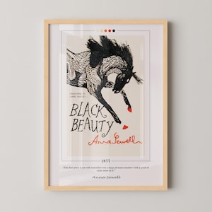 Black Beauty Book Cover Poster | Anna Sewell, Black Beauty Poster, Black Beauty Print, Book Posters, Canvas Wall Art, Book Lover Gift