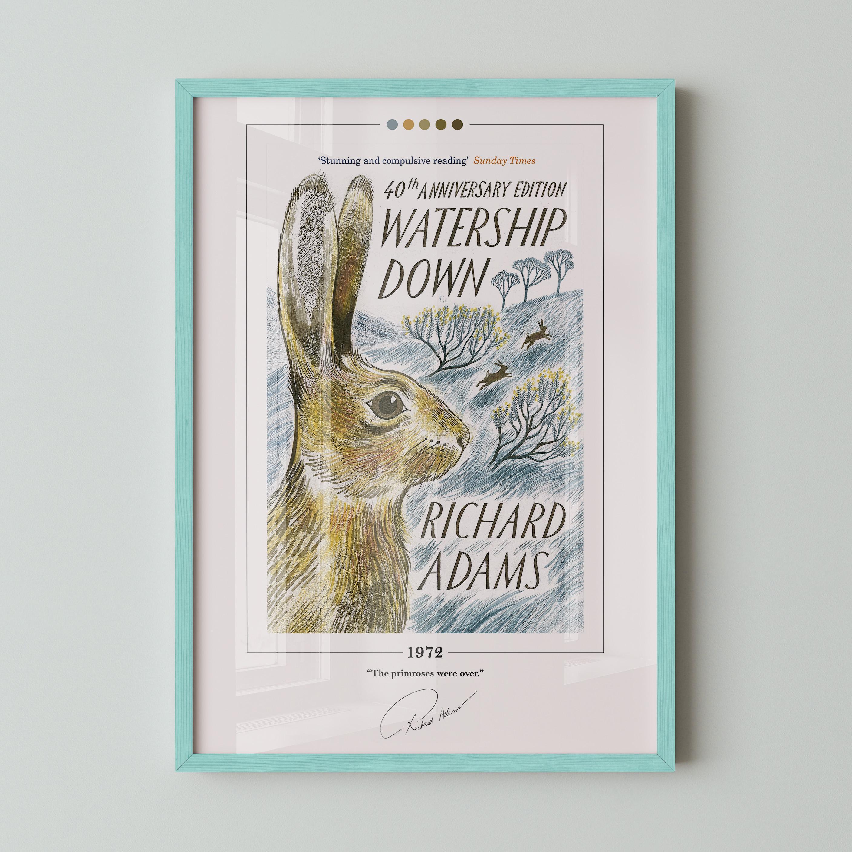 Watership Down Book Cover Poster | Richard Adams, Watership Down Poster, Book Posters, Book Art, Canvas Wall Art, Book Lover Gift