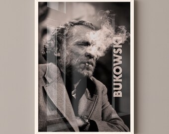 Charles Bukowski Poster Canvas Wall Art, Book Lover Gifts, Gifts for Readers, Bookish Gifts, Bookworm Gifts, Library Decor