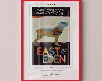 East of Eden Book Cover Poster | John Steinbeck, East of Eden Poster, East of Eden Print, Book Posters, Canvas Wall Art, Book Lover Gift